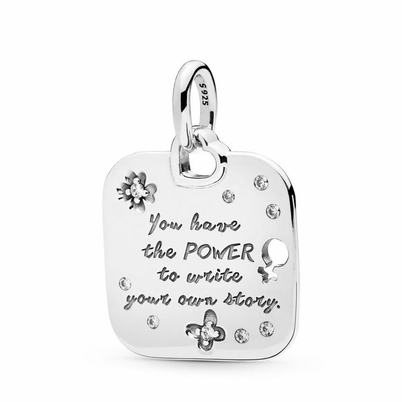 Pandora Female Empowerment Motto Pendant NZ, Sterling Silver (092163-RCV)